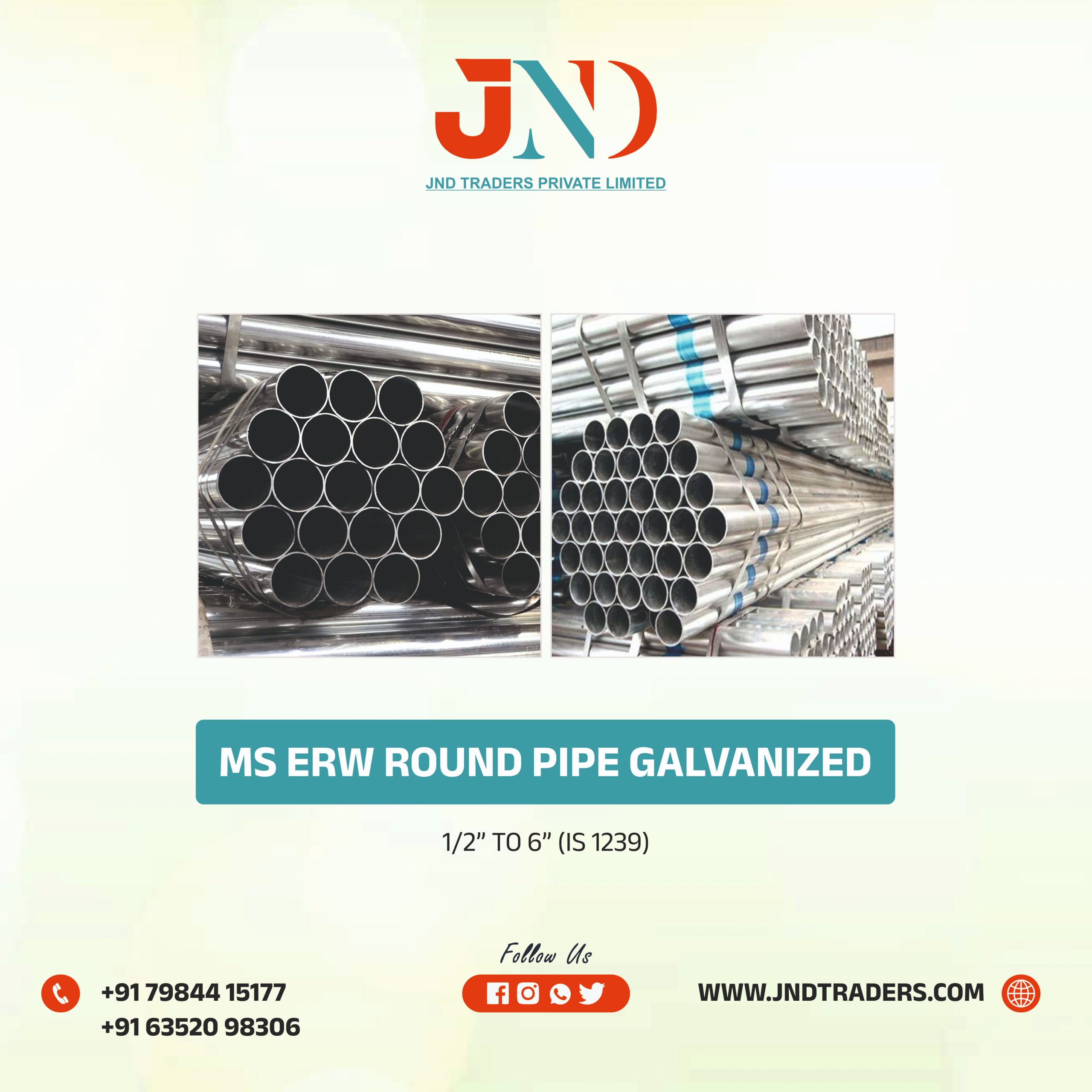MS ERW ROUND PIPE GALVANIZED